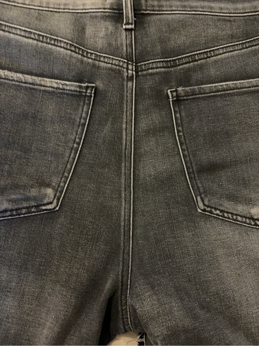 NWT Elan Black Wash Wide Leg Jeans Raw Hem High Rise Denim Medium - Picture 5 of 9